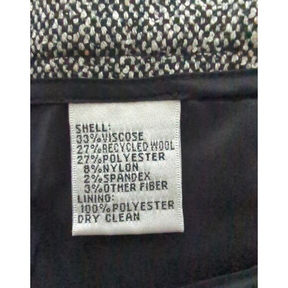 Talbots Petites Italian Black White Wool blend Stretch Dress Pants women sze 12P - Picture 6 of 7